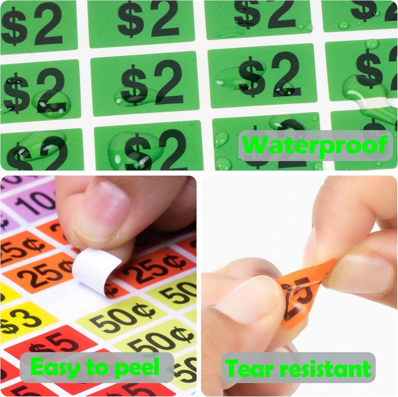 YSHIHE Garage Sale Stickers,1/2" X 3/4" Yard Sales Price Stickers,2025 Pcs Rectangle Preprinted Price Labels for Flea Markets,Retail Use - Image 4
